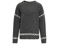 Kids ONLY dark grey melange/cloud dancer knit sweater